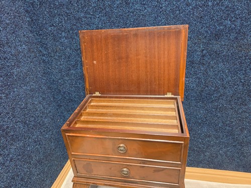 Vintage nussbaum nähkasten - vintage,
