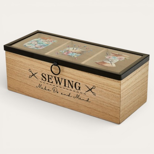 Holz näh aufbewahrungsbox - holz, 3