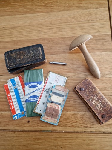 Vintage leder nähset - vintage,