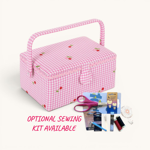 Rosa kirsche gingham - rosa,