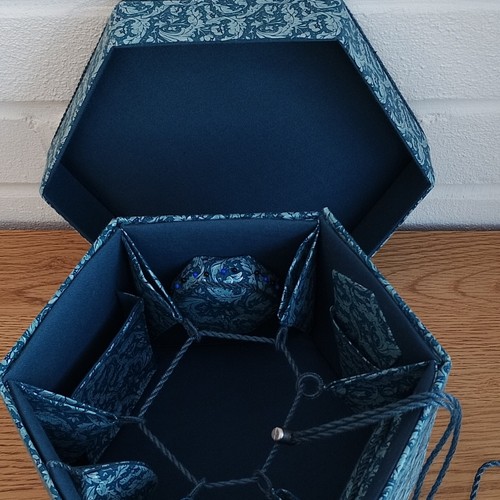Sechseckiger blauer stoff - blauer,